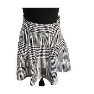 Hesperus Skirt S/M Black White Houndstooth Stretch A-Line‎ Mini Preppy Y2K Look